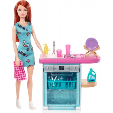 Indoor Furniture Playset Kitchen Dishwasher with Working Door and Pull-Out Tray Plus Dishes and Washing Accessories $26.69 Do...