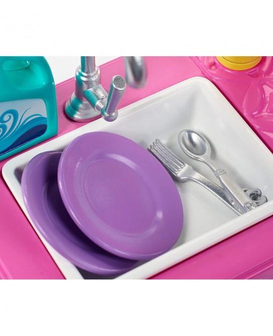 Indoor Furniture Playset Kitchen Dishwasher with Working Door and Pull-Out Tray Plus Dishes and Washing Accessories $26.69 Do...