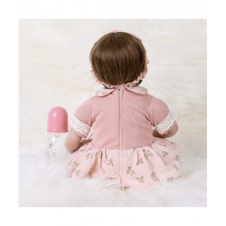 Reborn Baby Doll Realistic Silicone Vinyl Cute Headband Baby 16 inch Weighted Soft Body Lifelike Doll Gift Set for Ages 3+(Cu...