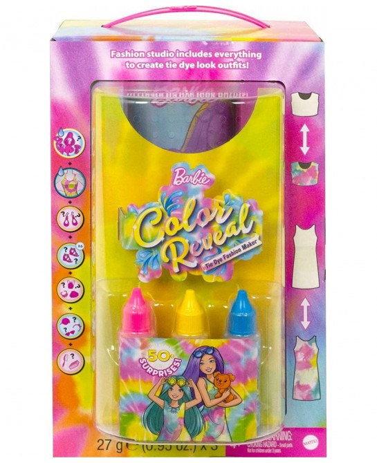 Color Reveal Gift Set Tie-Dye Fashion Maker Color Reveal Doll Chelsea ​Doll and Pet Tie-Dye Tools and Dye-able Fashions $45.9...