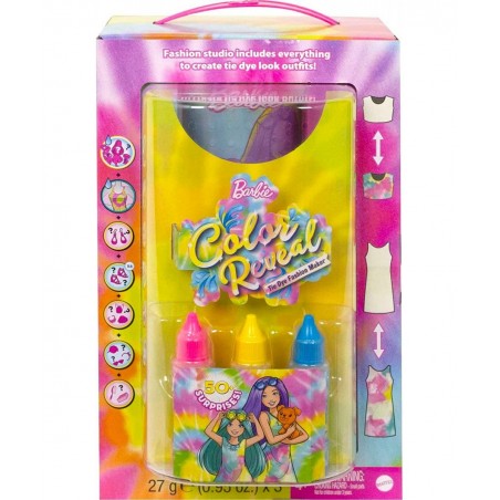 Color Reveal Gift Set Tie-Dye Fashion Maker Color Reveal Doll Chelsea ​Doll and Pet Tie-Dye Tools and Dye-able Fashions $45.9...
