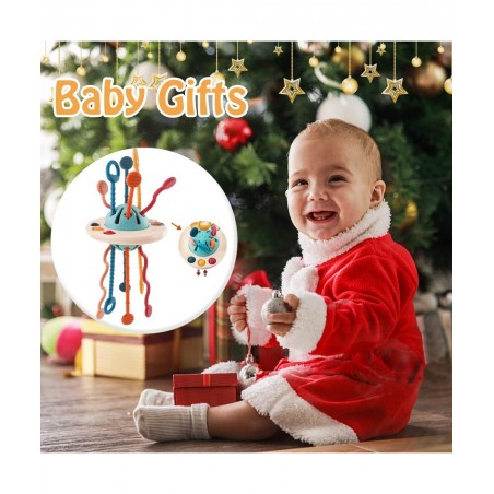 Montessori Toys for 18M+ Food Grade Silicone Pull String Activity Toy Sensory Toys for Toddlers Travel Toys for Babies Baby T...