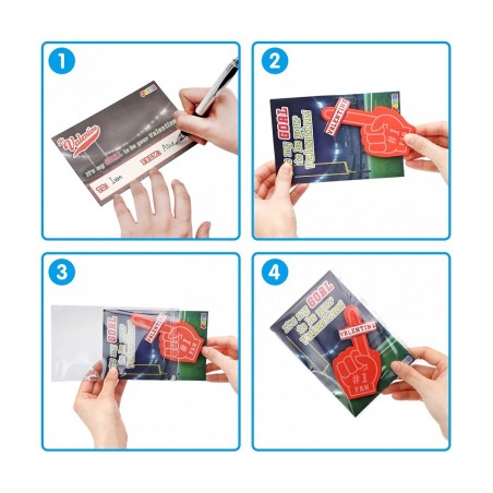 28 Pcs Valentines Day Cards with Foam Fingers for Kids Valentine Party Favor Valentine’s Greeting Cards Valentine's Classroom...