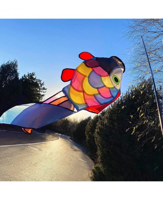 42-inch Smiling Sunflower Rainbow Windsock + 32-inch Rainbow Fish Windsock $42.98 Kites & Wind Spinners