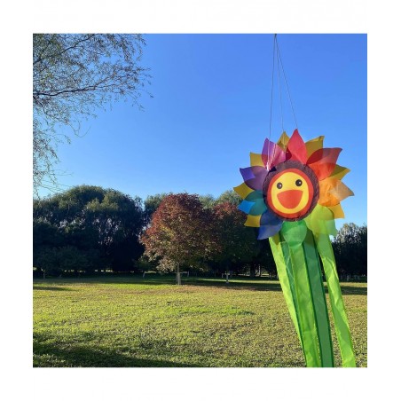 42-inch Smiling Sunflower Rainbow Windsock + 32-inch Rainbow Fish Windsock $42.98 Kites & Wind Spinners