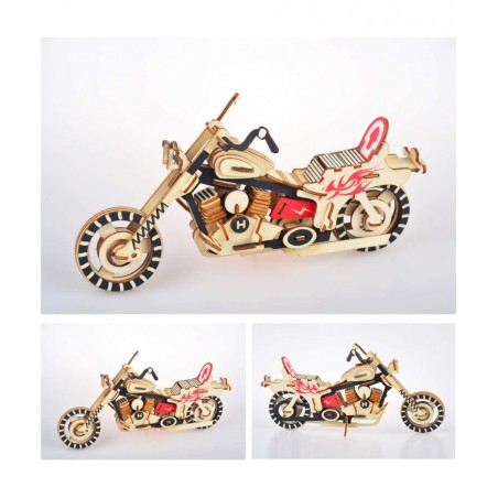 3D Puzzle Harley Motorcycle Model Jigsaw Moveable Architecture Blocks Toy Intelligence Toys Assembly Wooden Home Decors Adult...