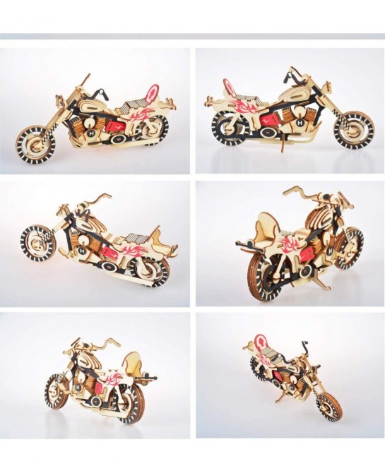 3D Puzzle Harley Motorcycle Model Jigsaw Moveable Architecture Blocks Toy Intelligence Toys Assembly Wooden Home Decors Adult...