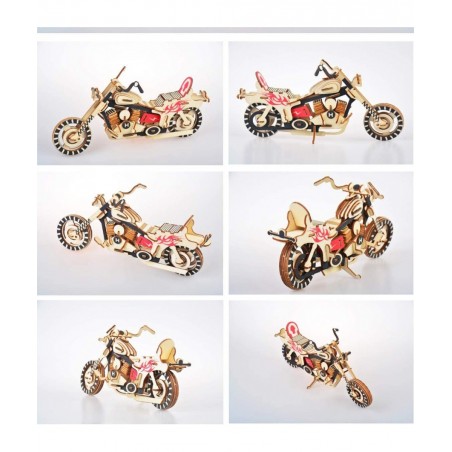 3D Puzzle Harley Motorcycle Model Jigsaw Moveable Architecture Blocks Toy Intelligence Toys Assembly Wooden Home Decors Adult...