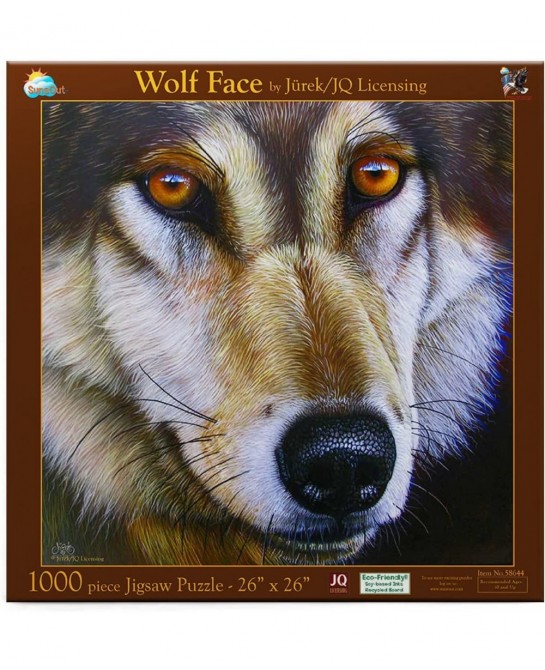 Wolf Face 1000 pc Jigsaw Puzzle $34.38 Jigsaw Puzzles