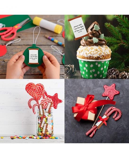 [Light of Jesus] Christmas Scripture Scrolls - Religious Stocking Stuffer Toys for Kids (12 Pack) $23.41 Kids' Stickers