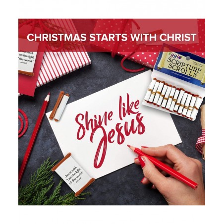 [Light of Jesus] Christmas Scripture Scrolls - Religious Stocking Stuffer Toys for Kids (12 Pack) $23.41 Kids' Stickers