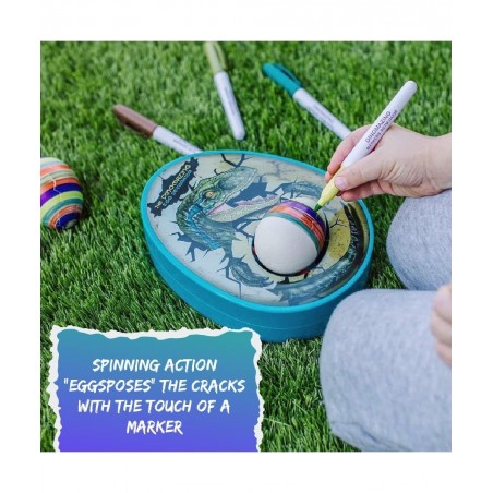 The DinoMazing Dinosaur Egg and Easter Egg Decorator Kit - Egg Decorating Spinner Arts and Crafts Activity - Includes Mystery...