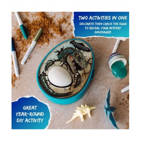 The DinoMazing Dinosaur Egg and Easter Egg Decorator Kit - Egg Decorating Spinner Arts and Crafts Activity - Includes Mystery...