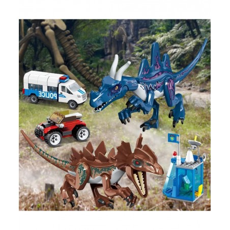 Jurassic Dinosaur Variants Velociraptor & Mutant Dinosaurs Animal World Attack City Police Station Building Sets Advent Calen...