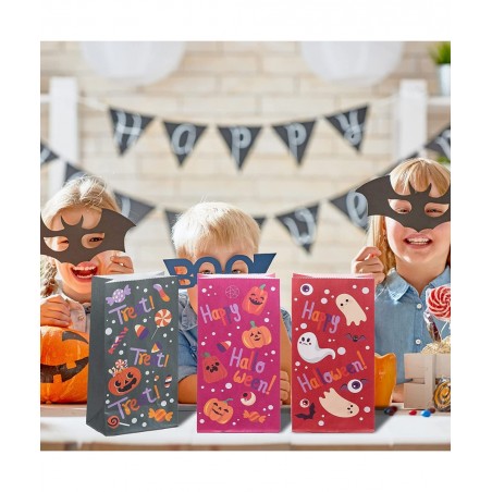 72 pcs Halloween Paper Candy Bags 9 Design in Trick or Treat Bags for Halloween Event Party Favor Supplies Halloween Snacks B...