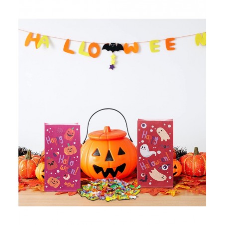 72 pcs Halloween Paper Candy Bags 9 Design in Trick or Treat Bags for Halloween Event Party Favor Supplies Halloween Snacks B...