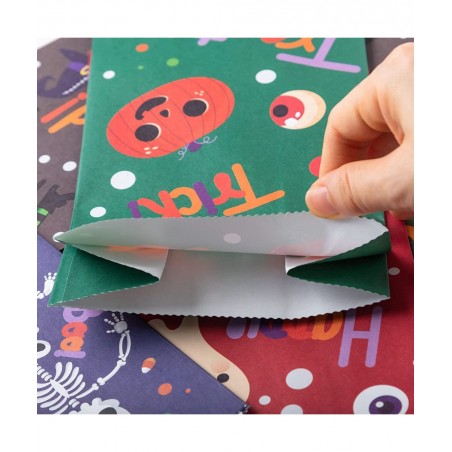 72 pcs Halloween Paper Candy Bags 9 Design in Trick or Treat Bags for Halloween Event Party Favor Supplies Halloween Snacks B...