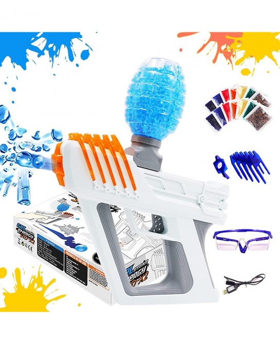 Electric Gel Pellet Blaster Splatter Bead Blaster - Automatic Gel Beads Blast Toy with 20 000 Water Beads & Goggles for Outdo...