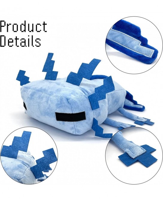 Blue Axolot Plush Plush Stuffed Toy Soft Throw Pillow Decorations for Video Game Fans Kids Birthday Party Favor Preferred Gif...