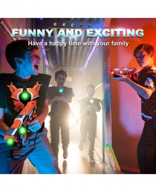 Laser Tag Guns Upgraded Version Ⅱ Infrared Laser Tag Guns with Vests 4 Pack for Kids Adults Indoor Outdoor Group Activity Bat...