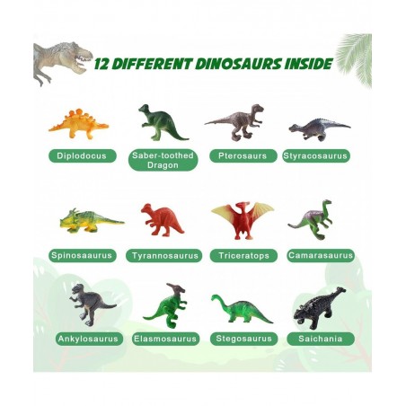 Dinosaur Eggs Excavation Dig Kit - Dinosaur Toys for Kids - Break Open 12 Dinosaur Eggs and Discover 12 Cute Dinosaurs - Arch...