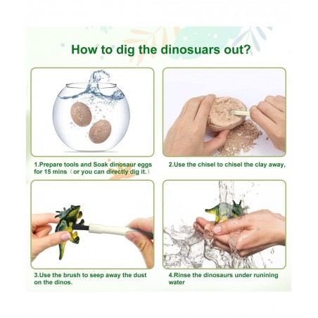Dinosaur Eggs Excavation Dig Kit - Dinosaur Toys for Kids - Break Open 12 Dinosaur Eggs and Discover 12 Cute Dinosaurs - Arch...