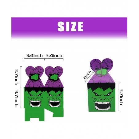 16Pcs Hulk Birthday Party Gift Boxes Kids Party Favors Give Aways Decoration for Superhero Hulk Themed Birthday Party Supplie...