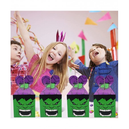 16Pcs Hulk Birthday Party Gift Boxes Kids Party Favors Give Aways Decoration for Superhero Hulk Themed Birthday Party Supplie...