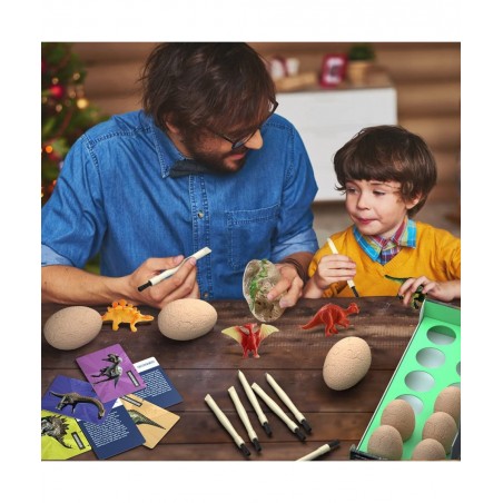 Dinosaur Eggs Excavation Dig Kit - Dinosaur Toys for Kids - Break Open 12 Dinosaur Eggs and Discover 12 Cute Dinosaurs - Arch...