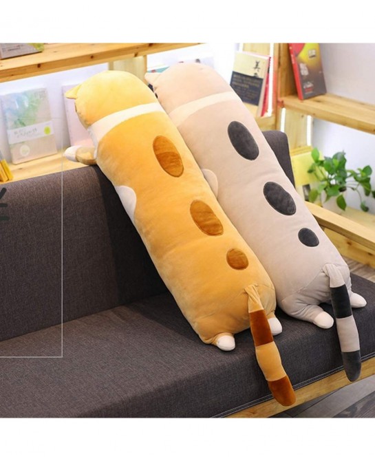 Cute Long Cat Plush Pillow 19.7 inch Soft Stuffed Kitten Pillow Doll Toy (Brown) $27.46 Kids' Plush Toy Pillows