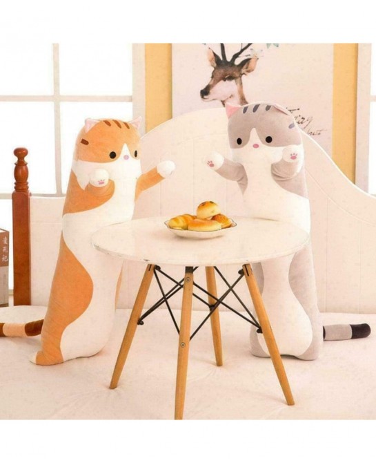 Cute Long Cat Plush Pillow 19.7 inch Soft Stuffed Kitten Pillow Doll Toy (Brown) $27.46 Kids' Plush Toy Pillows