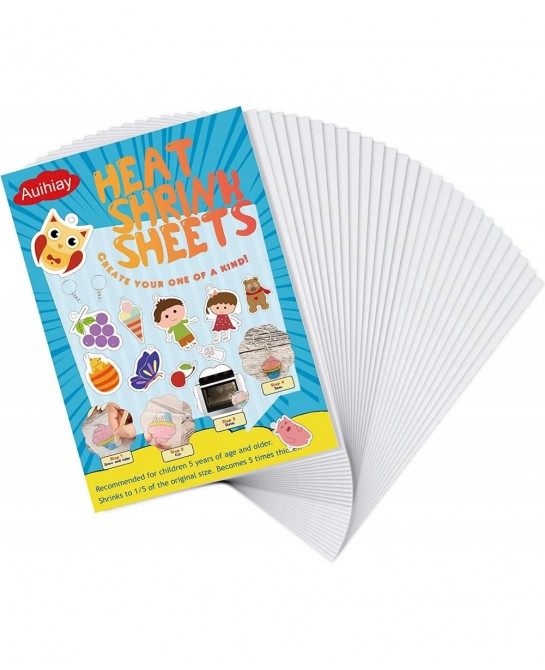 40 Pieces Heat Shrink Plastic Sheets Sanded Shrink Films Papers for Kids Creative Craft 7.9 x 5.7 inch / 20 x 14.5 cm $27.47 ...