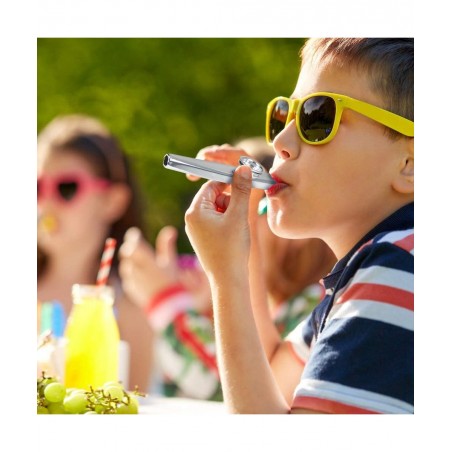 4.75 Inch Metal Kazoo - Set of 3 - Fun Humming Musical Instrument for Kids and Adults - Durable Music Toys - Cool Birthday Fa...