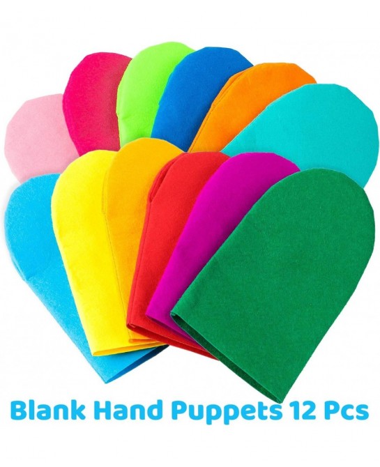 12Pcs Hand Puppet Making Kit for Kids Art Craft Felt Sock Puppet Toys Creative DIY Make Your Own Puppets Pompoms Storytelling...