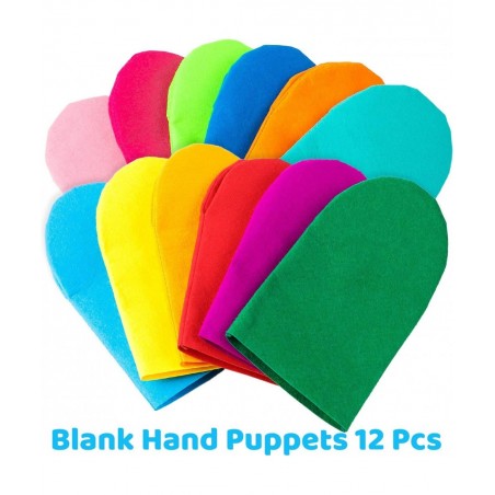 12Pcs Hand Puppet Making Kit for Kids Art Craft Felt Sock Puppet Toys Creative DIY Make Your Own Puppets Pompoms Storytelling...