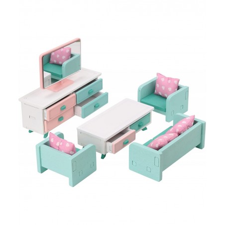 Living Room Pretend Wooden Toys with Dollhouse Playset Decoration Accessories for Kids Intellectual Education Gift(LT227) $23...