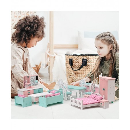 Living Room Pretend Wooden Toys with Dollhouse Playset Decoration Accessories for Kids Intellectual Education Gift(LT227) $23...