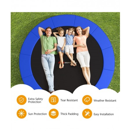 Trampoline Replacement Pad 16FT 15FT 14FT 12FT 10FT 8FT Trampoline Spring Cover No Holes for Poles Water-Resistant Universal ...
