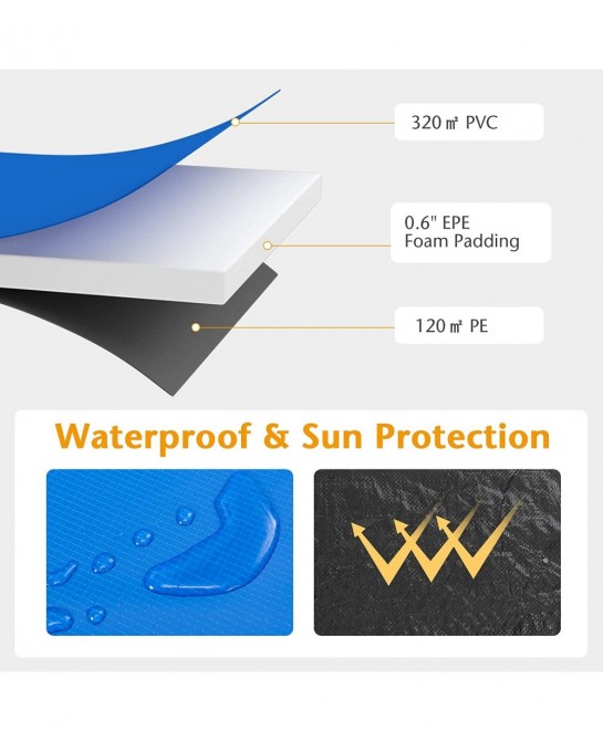 Trampoline Replacement Pad 16FT 15FT 14FT 12FT 10FT 8FT Trampoline Spring Cover No Holes for Poles Water-Resistant Universal ...