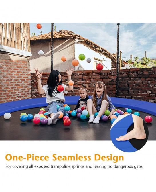 Trampoline Replacement Pad 16FT 15FT 14FT 12FT 10FT 8FT Trampoline Spring Cover No Holes for Poles Water-Resistant Universal ...