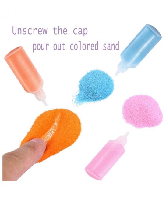 12 PCS Art Sand 1.25oz Bottles DIY Arts and Crafts Kit Scenic Sand for Kids' Arts & Crafts Terrarium Sand Play DIY Drawing Sa...