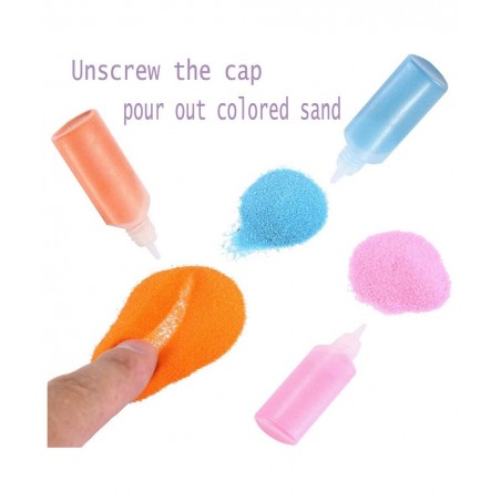 12 PCS Art Sand 1.25oz Bottles DIY Arts and Crafts Kit Scenic Sand for Kids' Arts & Crafts Terrarium Sand Play DIY Drawing Sa...