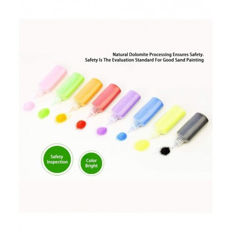 12 PCS Art Sand 1.25oz Bottles DIY Arts and Crafts Kit Scenic Sand for Kids' Arts & Crafts Terrarium Sand Play DIY Drawing Sa...