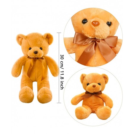 12 Pack Teddy Bears Stuffed Animals 12 Inch Teddy Bear Soft Plush Toy with Bow Tie for Kids Girls Birthday Baby Shower Bear F...