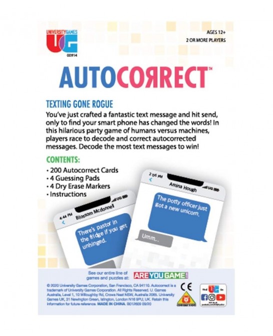 Autocorrect The Game of Texting Gone Rogue a Party Game for 2 or More Players Ages 12 and Up from Perfect for Party Game Nigh...