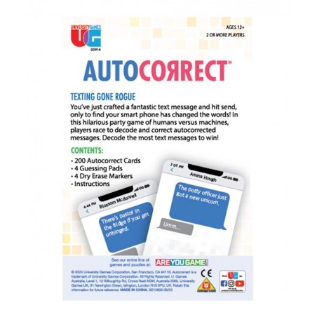 Autocorrect The Game of Texting Gone Rogue a Party Game for 2 or More Players Ages 12 and Up from Perfect for Party Game Nigh...