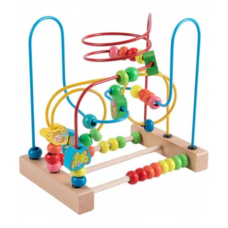 Bead Maze Toy for 1 2 3 Year Old Kids Wooden Colorful Roller Coaster Circle Toys Early Educational Toys for Toddlers First Bi...