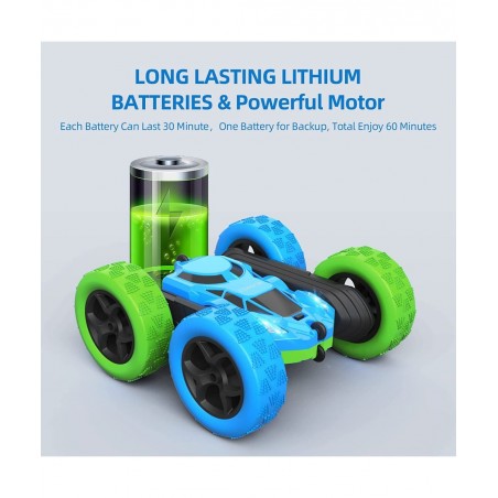Remote Control Car RC Cars Stunt Car with Headlights 2.4GHZ Remote Control Car Toys for Boys 4WD Off Road Stunt Car Double Si...