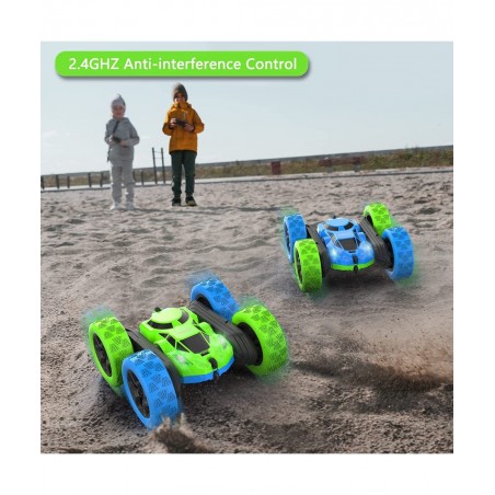 Remote Control Car RC Cars Stunt Car with Headlights 2.4GHZ Remote Control Car Toys for Boys 4WD Off Road Stunt Car Double Si...