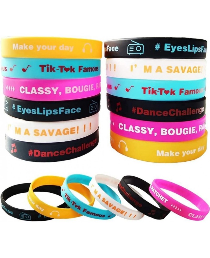 36 Pack Music Themed Silicone Bracelet Dance Challenge Party Wristbands Music Party Supplies Stuff for Girls and Boys Music F...